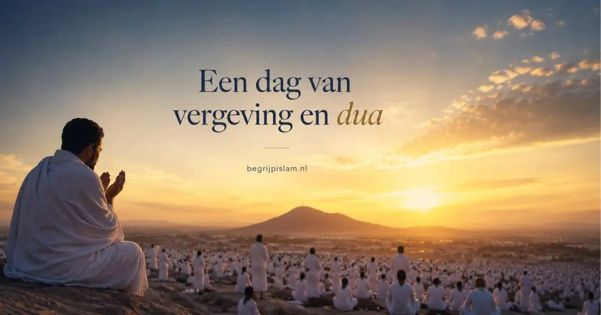 Moslimpelgrims op de berg en vlakte van Arafa tijdens de Dag van Arafa in Mekka.