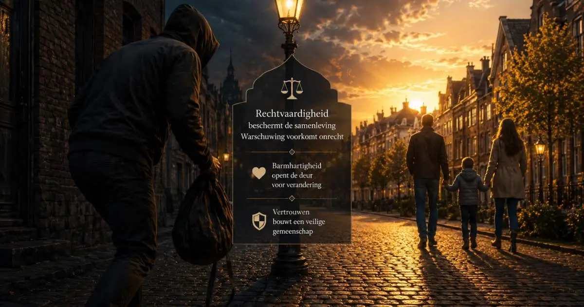 Symbolische afbeelding over diefstal in de islam, rechtvaardigheid, bescherming van eigendom en maatschappelijke veiligheid.