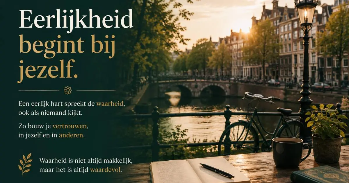 Europese stadsomgeving die eerlijkheid, vertrouwen en waarachtigheid symboliseert volgens islamitische waarden