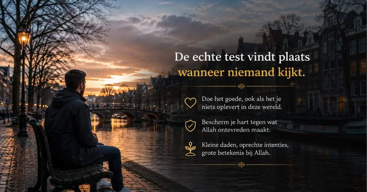 Man kijkt uit over een Europese stad tijdens zonsondergang als symbool voor godsbewustzijn en zelfbeheersing