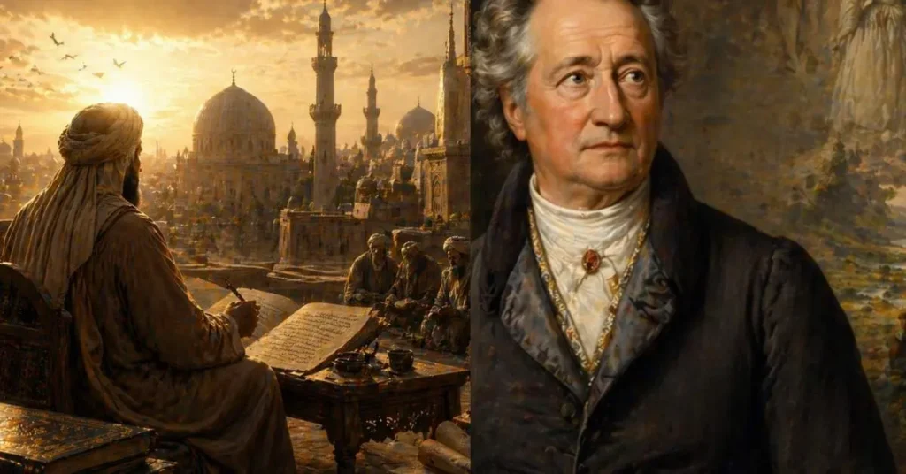 Portret van Johann Wolfgang von Goethe, auteur met interesse in de Islam