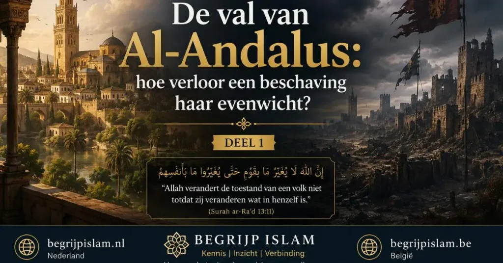 Cinematische illustratie van de val van Al-Andalus tussen beschaving, verdeeldheid en spiritueel verval