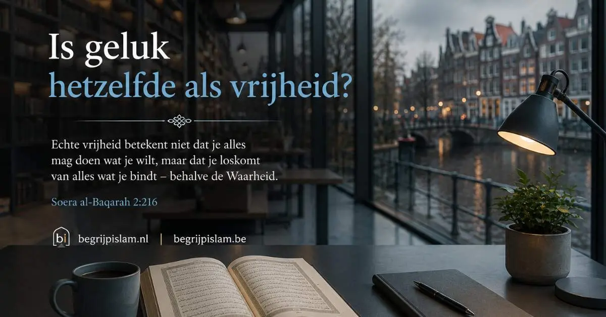 Cinematische Europese studiesfeer over vrijheid, geluk en innerlijke rust in de islam.