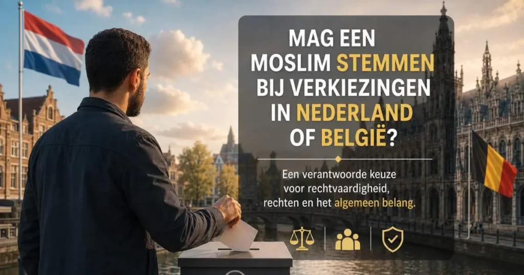 Moslim stemt bij verkiezingen in Nederland of België als symbool van verantwoordelijkheid, rechtvaardigheid en het algemeen belang