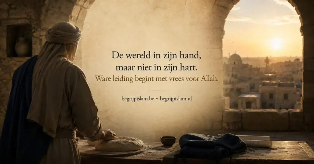 Said ibn Amir al Jumahi als sobere gouverneur van Homs die zijn eigen brood bereidt