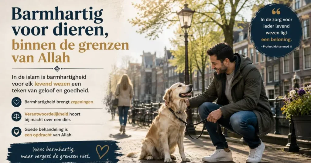 Haat de islam honden? Europese man toont barmhartigheid aan een hond volgens de Koran en de soenna.