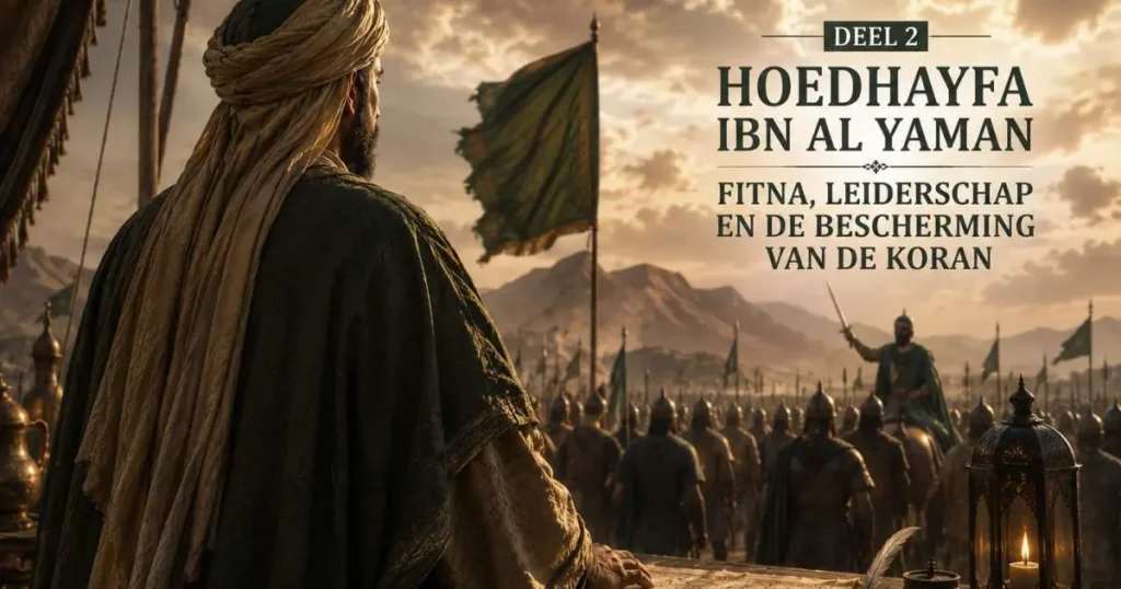 Hoedhayfa ibn al Yaman (Hudhayfah ibn al-Yaman) spreekt over fitna, leiderschap en de bescherming van de Koran.