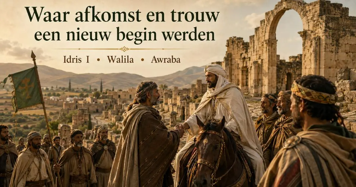 Idris I ontmoet Amazigh-leiders van de Awraba bij Walila tijdens het ontstaan van de Idrisidische macht in Marokko
