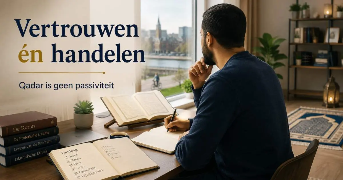 Moslim die plant, leert en handelt terwijl hij vertrouwt op Allah en qadar niet als passiviteit ziet
