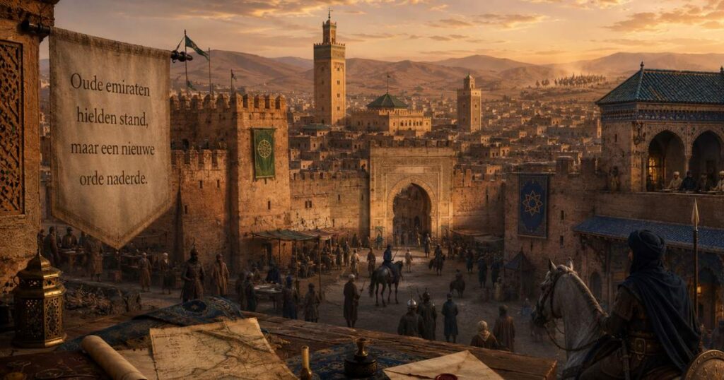 De laatste Zenata-emiraten in Marokko met de stad Fez, rivaliserende machtscentra en een naderende nieuwe orde