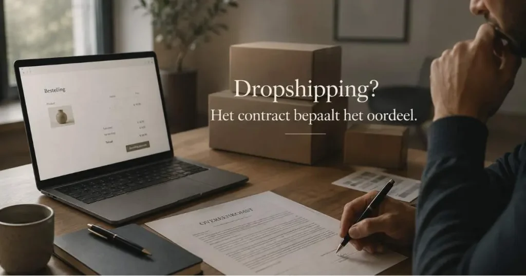 Dropshipping en islamitische handelsregels met webshop, pakketten en contract